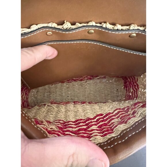 ✺ AUTHENTIC TORY BURCH RED STRIPED MILLER SHOULDER BAG/CROSSBODY - Picture 8 of 13